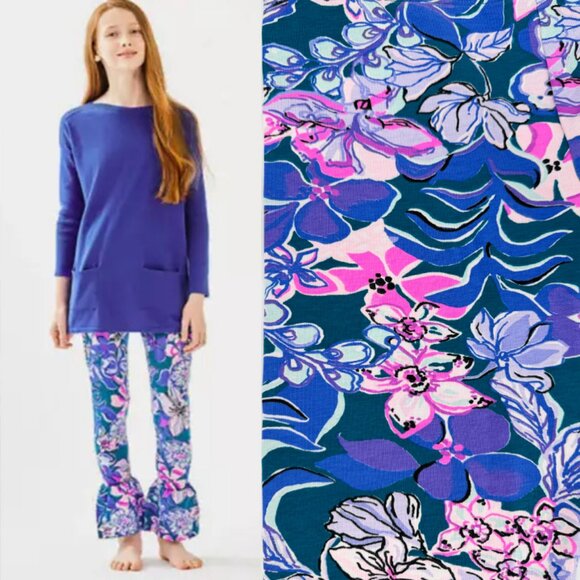 NWOT Lilly Pulitzer Tanzanian Teal Moonlight Garden Vanya Legging - Picture 1 of 9